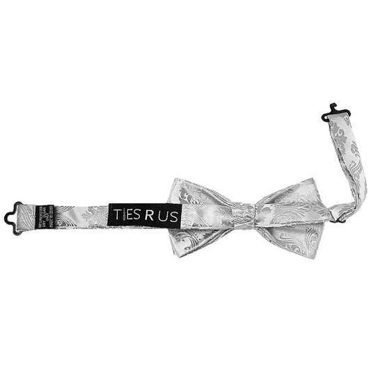 Pre Ties Silver Paisley Boys Bow Tie Age 18 Months 3 Years 2