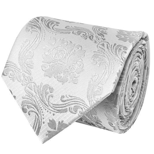 Silver Paisley Classic Mens Tie 2