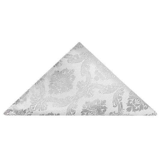Silver Paisley Pocket Square 1
