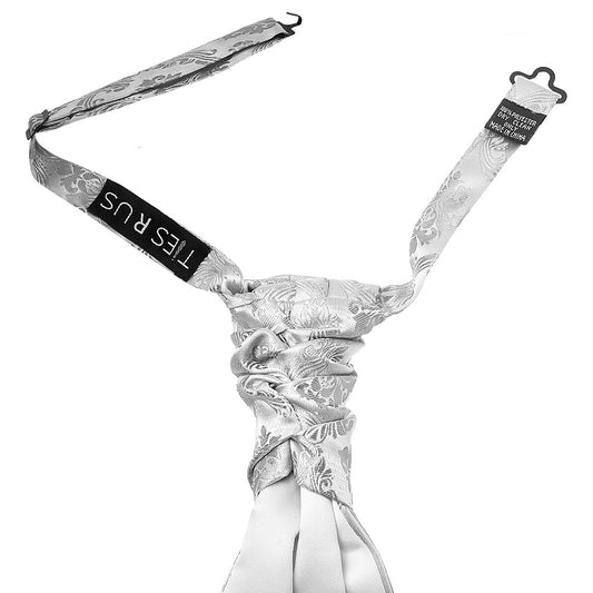 Silver Paisley Mens Cravat Tie 2