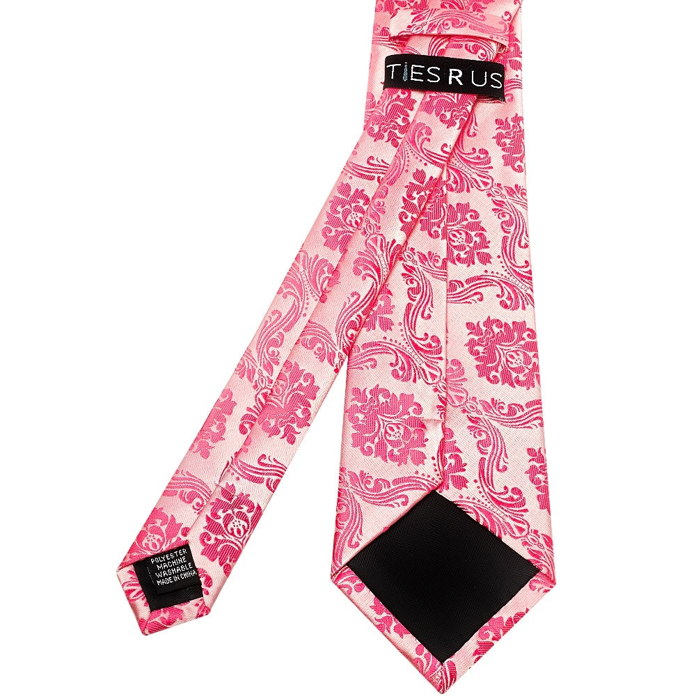 Light Coral Paisley Classic Mens Tie 4