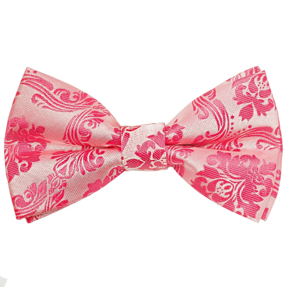 Pre Tied Light Coral Paisley Boys Bow Tie Age 4 7 1