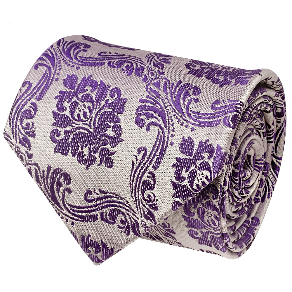 Purple Paisley Classic Mens Tie 3