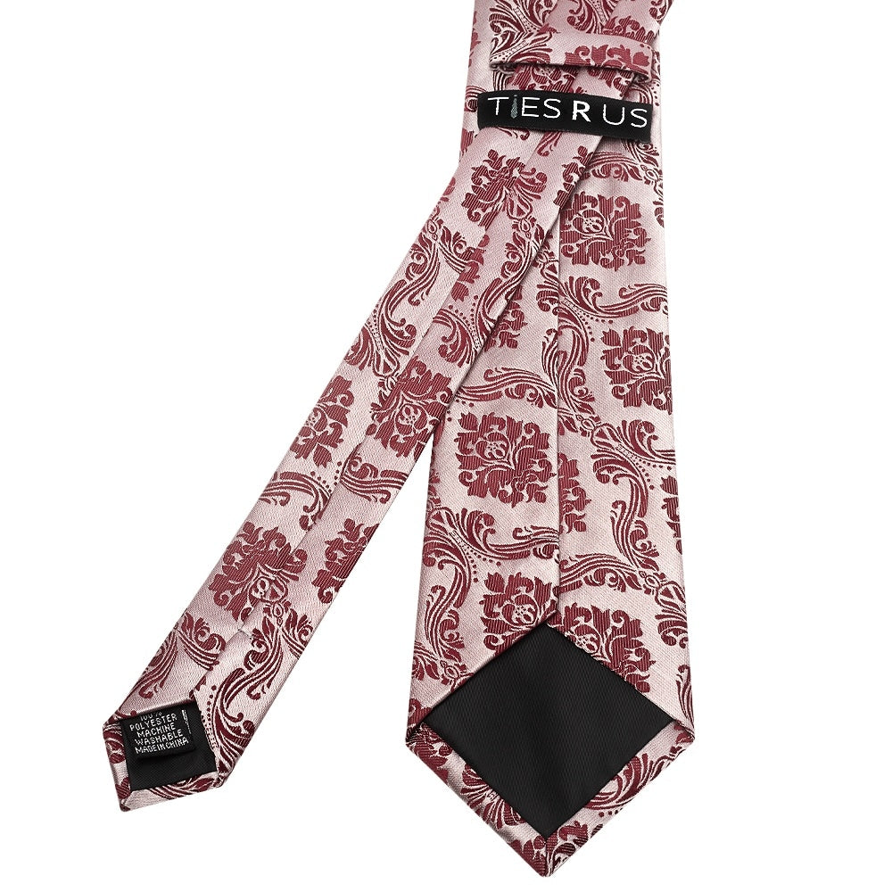 Burgundy Red Paisley Classic Mens Tie 4