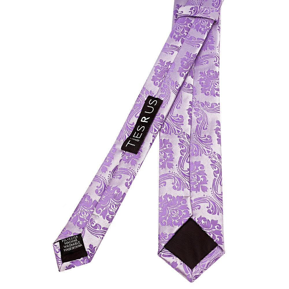 Cadbury Purple Paisley Skinny Mens Tie 3