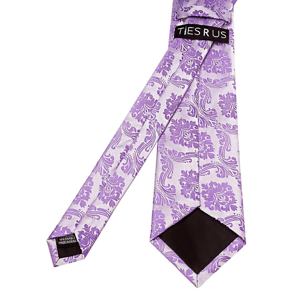 Cadbury Purple Paisley Classic Mens Tie And Pocket Square Set 5