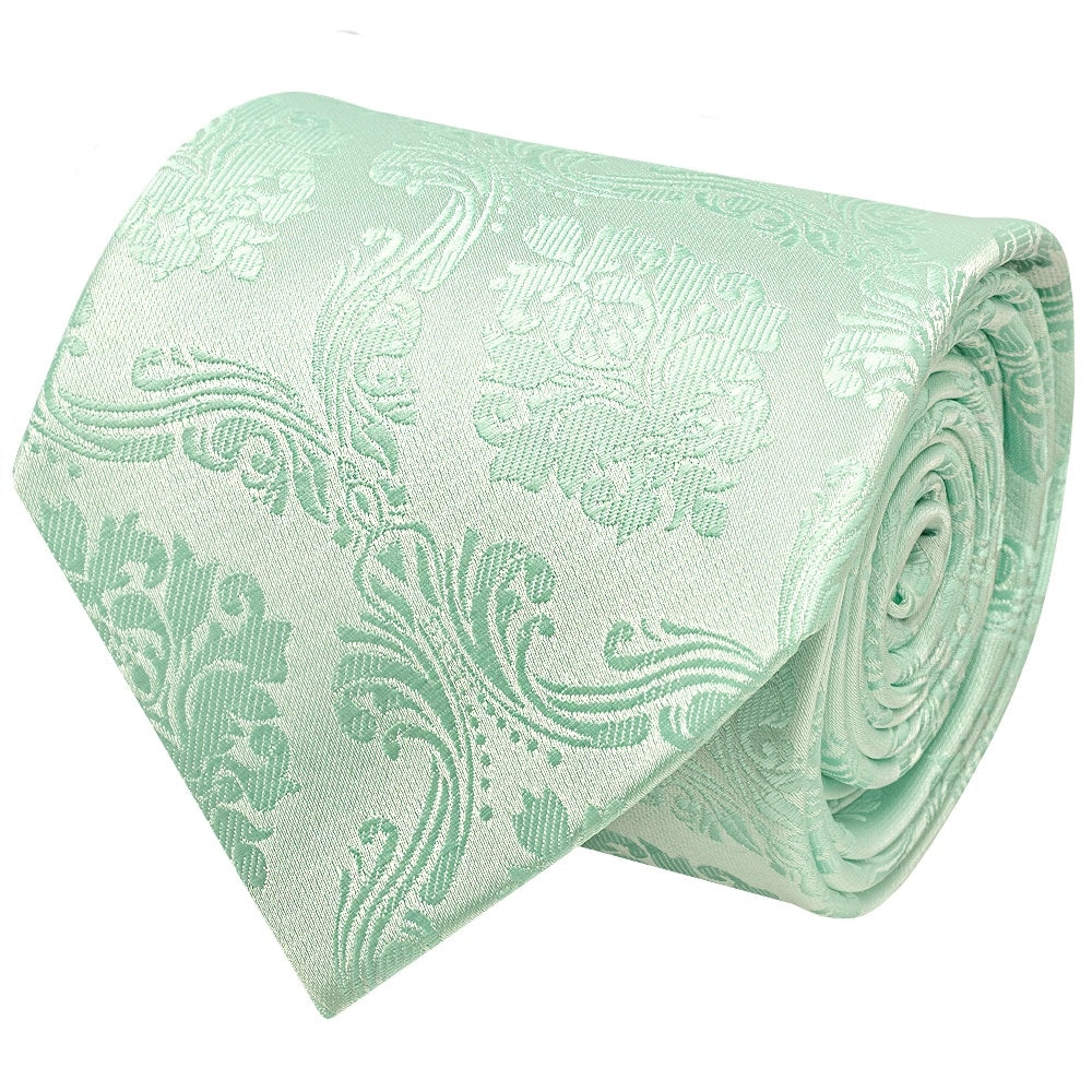 Mint Green Paisley Classic Mens Tie 3