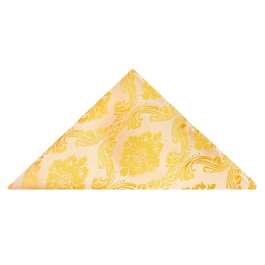 Bright Yellow Paisley Pocket Square 1