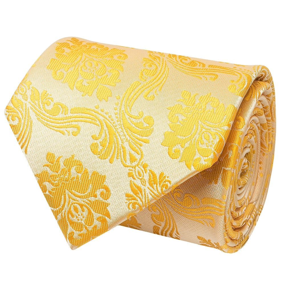 Bright Yellow Paisley Classic Mens Tie 3