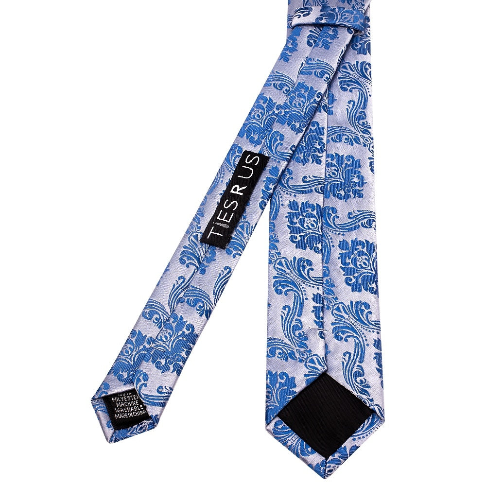 Royal Blue Paisley Skinny Boys Tie 3