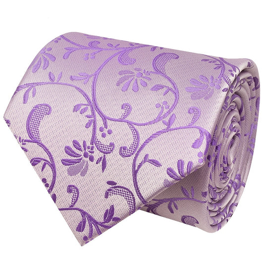 Cadbury Purple Floral Classic Mens Tie 2