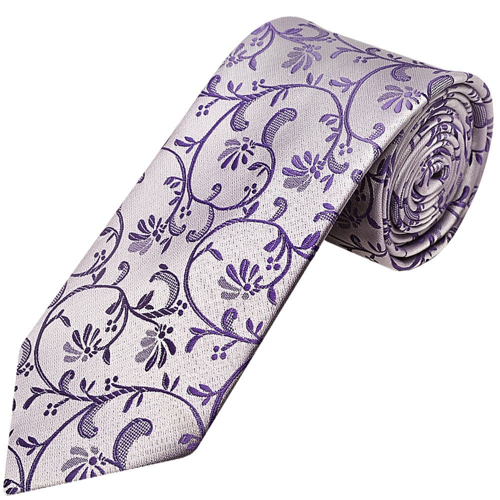 Purple Floral Classic Mens Tie 1