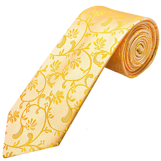 Bright Yellow Floral Classic Mens Tie 1