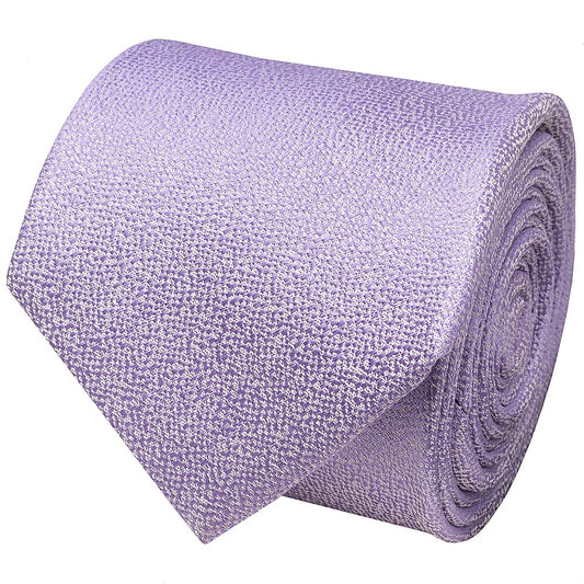Plain Lavender Textured Silk Classic Mens Tie 2