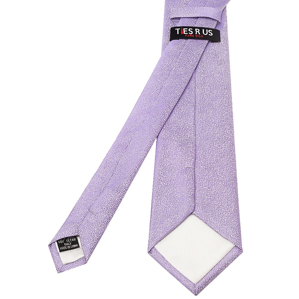 Plain Lavender Textured Silk Classic Mens Tie 3