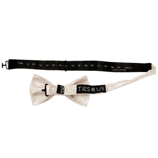 Champagne And White Floral Handmade Mens Bow Tie 2