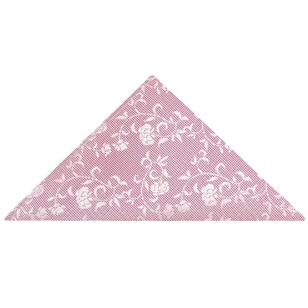 Pink Floral Skinny Boys Tie And Pocket Square Set 5