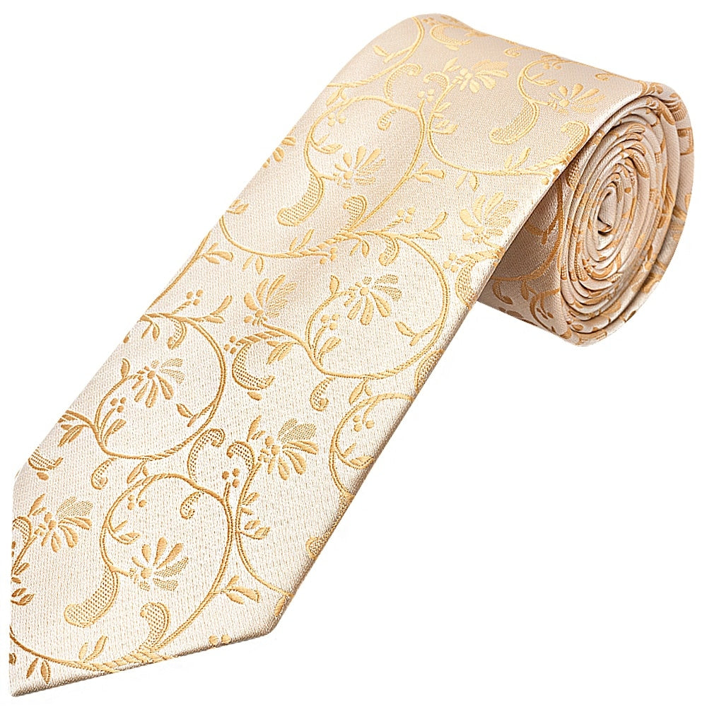 Caramel Floral Classic Mens Tie 1