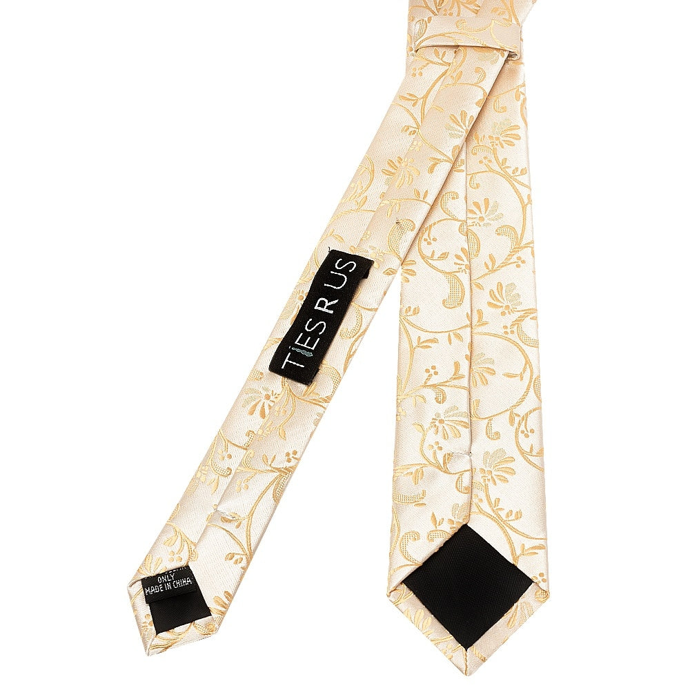 Caramel Floral Skinny Boys Tie 3
