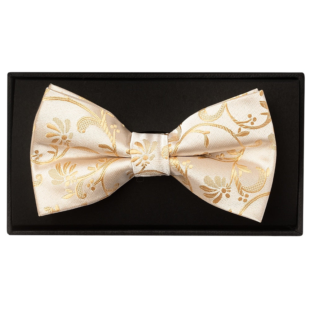 Caramel Floral Handmade Mens Bow Tie 1