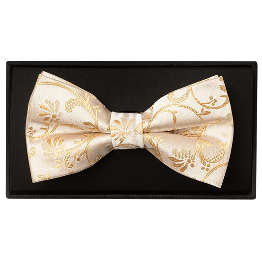 Caramel Floral Handmade Mens Bow Tie 1