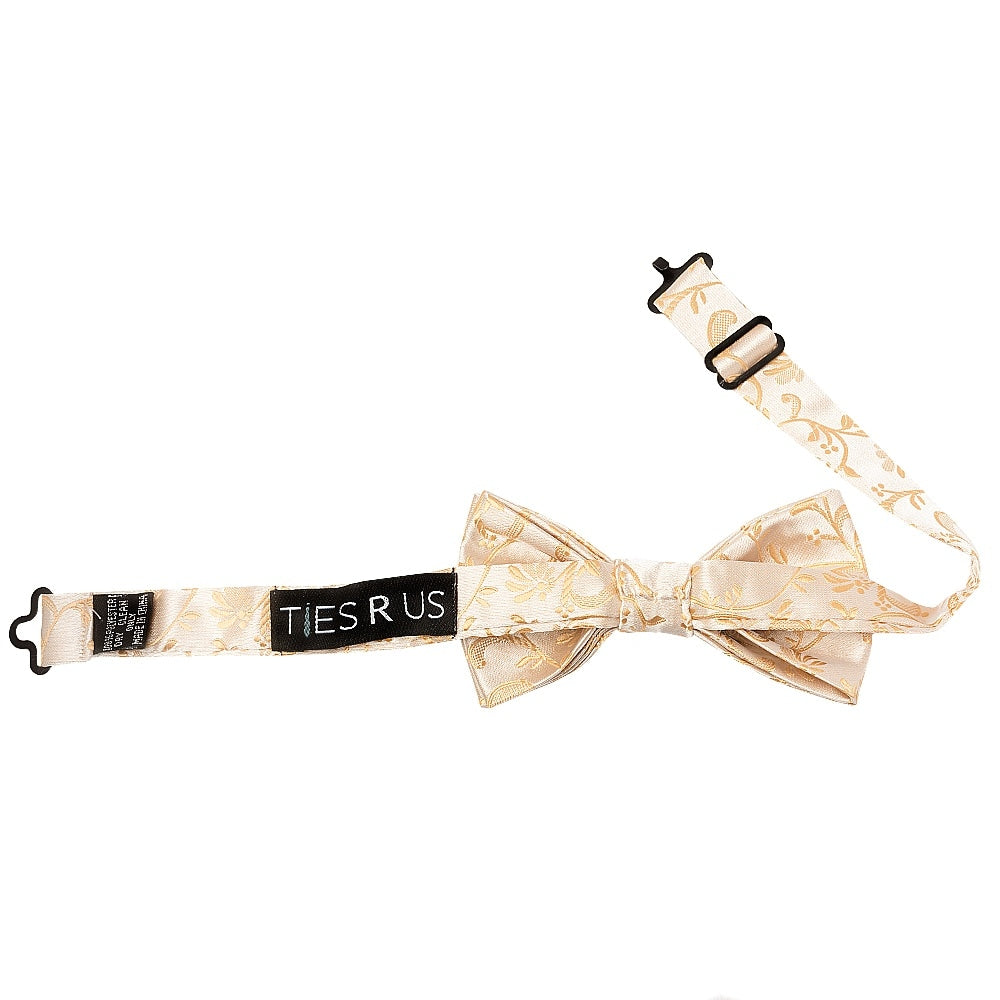 Pre Tied Caramel Floral Boys Bow Tie Age 4 7 2