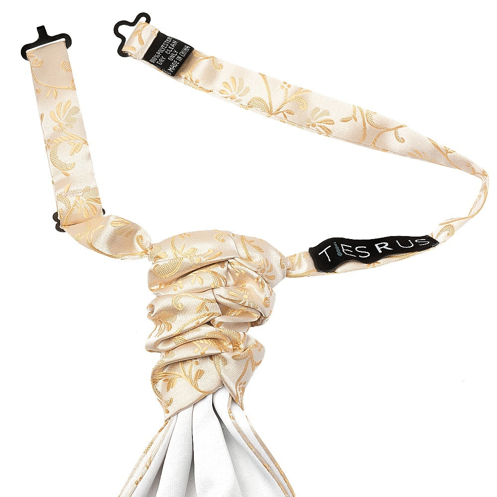 Caramel Floral Mens Cravat Tie And Pocket Square Set 3