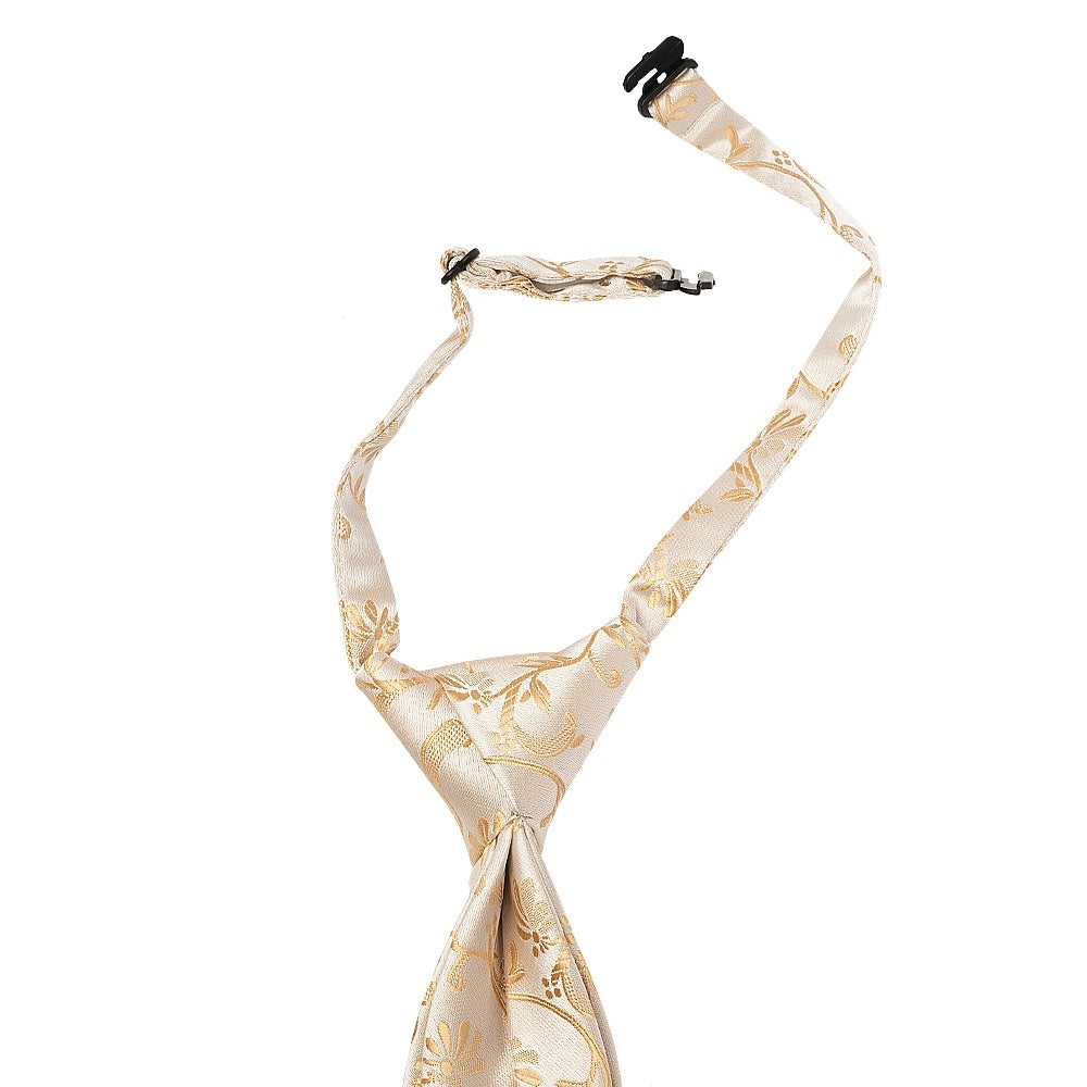 Pre Tied Caramel Floral Boys Tie Age 4 7 2