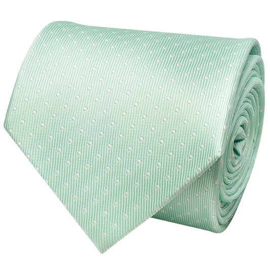 Mint Polka Dot Classic Mens Tie 2