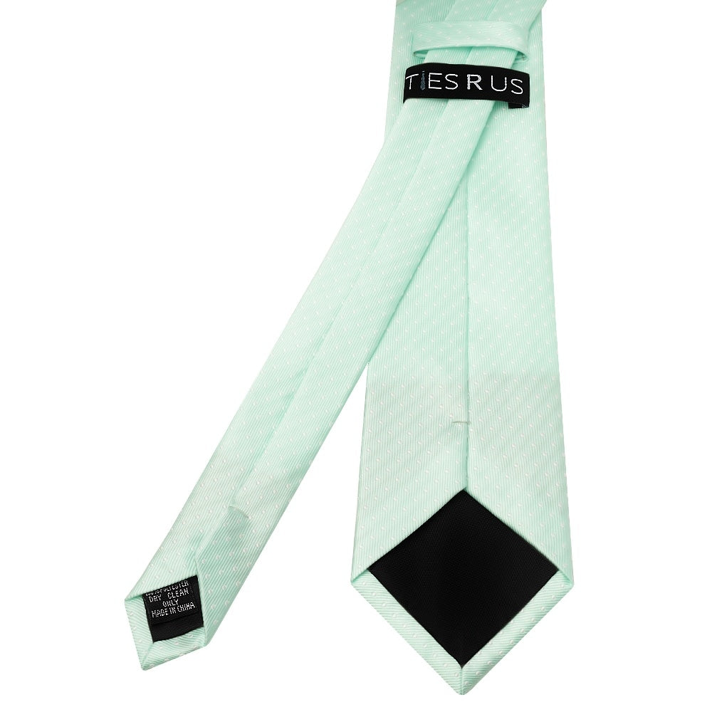 Mint Polka Dot Classic Mens Tie And Pocket Square Set 4