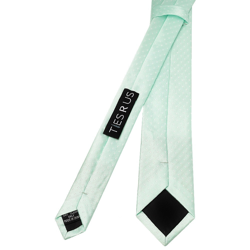 Mint Polka Dot Skinny Boys Tie And Pocket Square Set 4