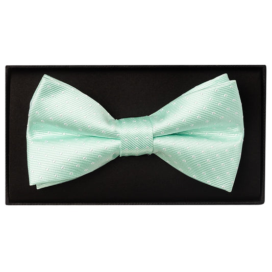 Mint Polka Dot Mens Bow Tie