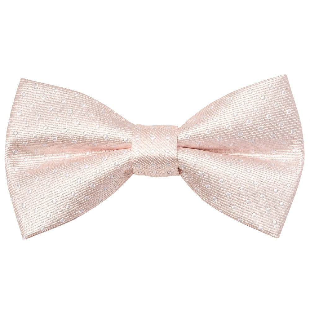Pre Tied Blush Polka Dot Boys Bow Tie Age 4-7