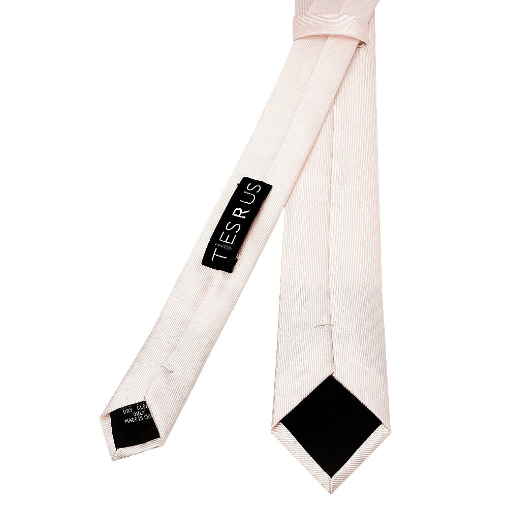 Blush Polka Dot Skinny Mens Tie Pocket Square Set 4