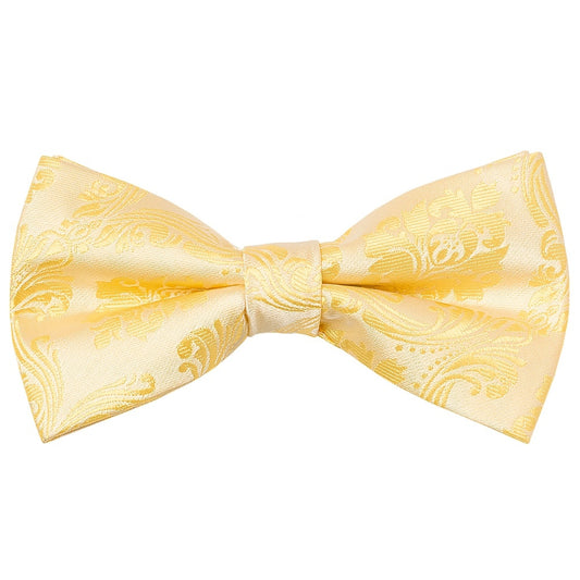 Pre Tied Gold Paisley Boys Bow Tie Age 4 7 1
