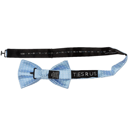 Handmade Light Blue And White Polka Dot Mens Bow Tie 2
