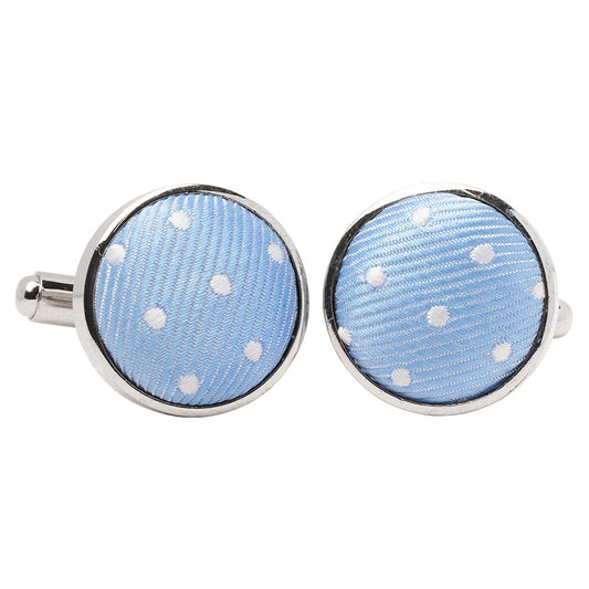 Light Blue Polka Dot Cufflinks 1