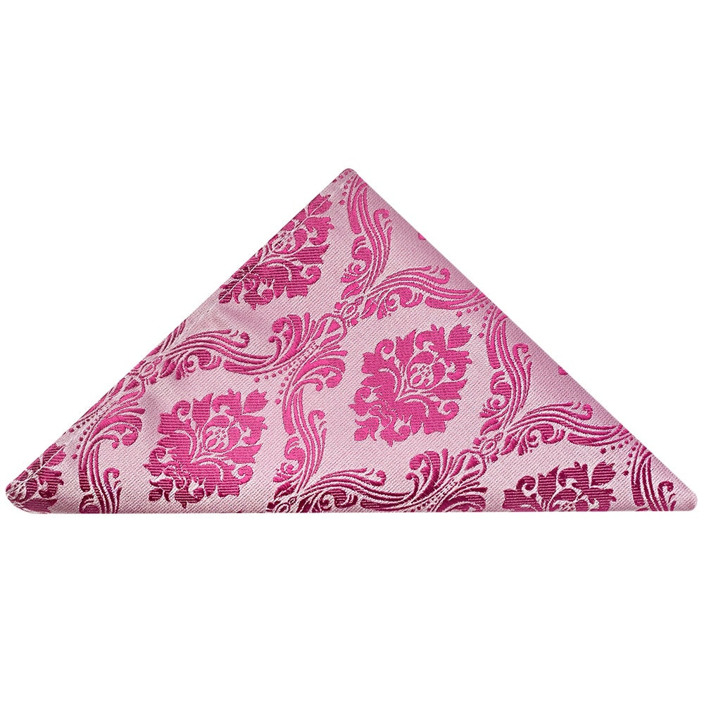 Fuchsia Paisley Classic Mens Tie And Pocket Square Set 6