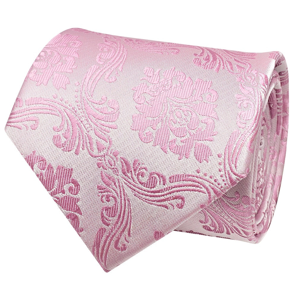 Dusty Pink Paisley Classic Mens Tie And Pocket Square Set 4