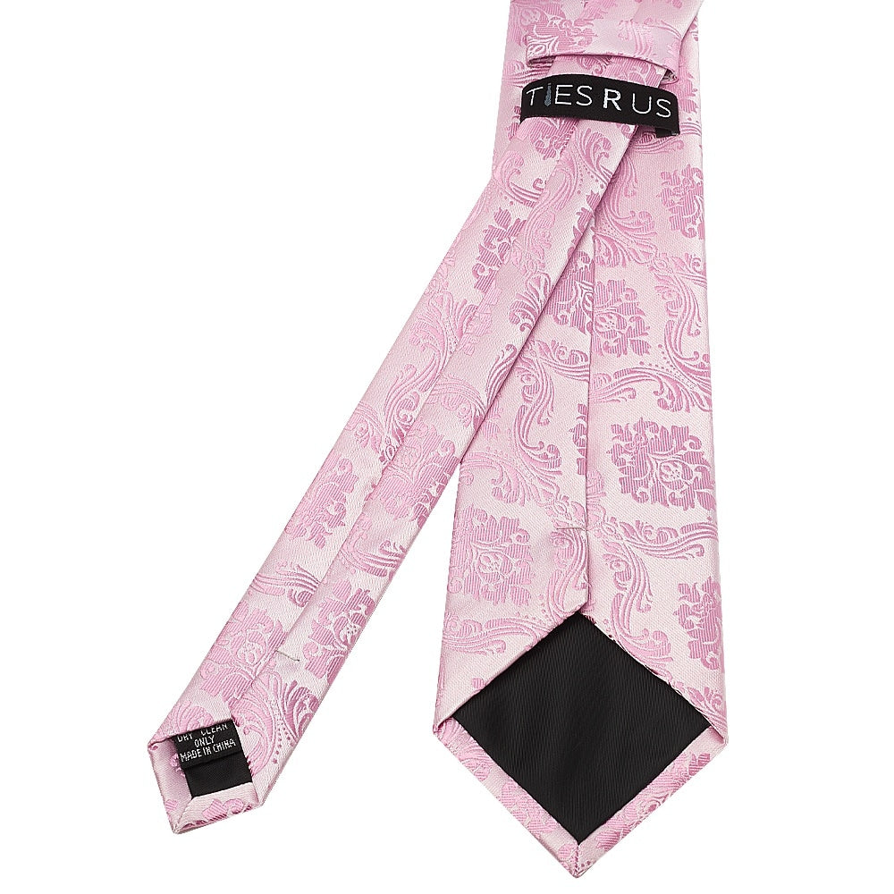 Dusty Pink Paisley Classic Mens Tie And Pocket Square Set 5