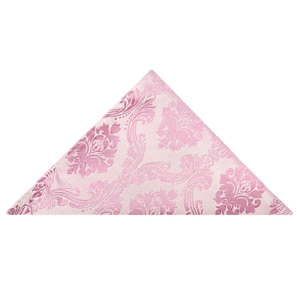 Dusty Pink Paisley Skinny Mens Tie And Pocket Square Set 5