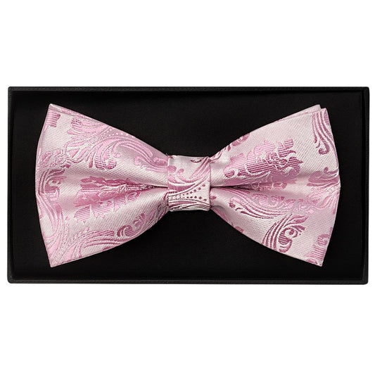 Dusty Pink Paisley Handmade Mens Bow Tie And Pocket Square Set 2