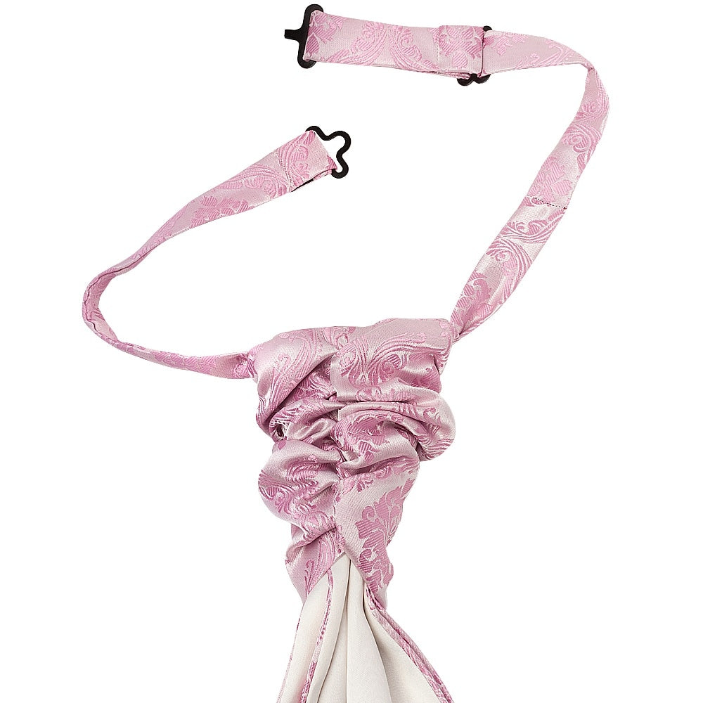 Dusty Pink Paisley Mens Cravat Tie And Pocket Square Set 3