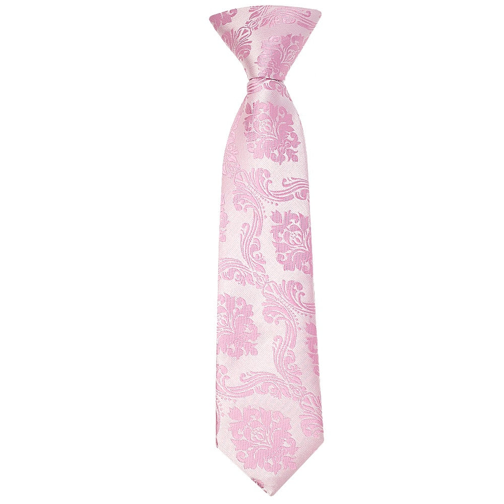 Pre Tied Dusty Pink Paisley Boys Tie And Pocket Square Set Age 4 7 2