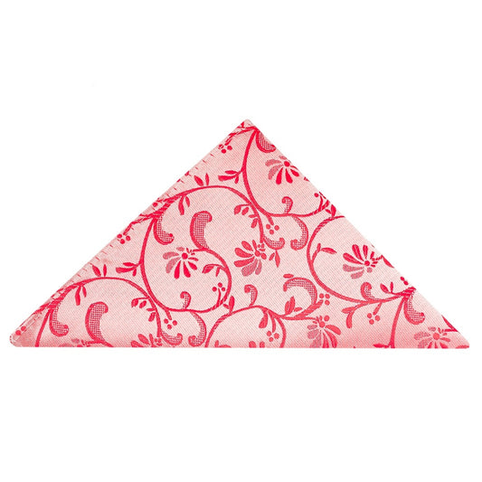 Bright Red Floral Pocket Square 1