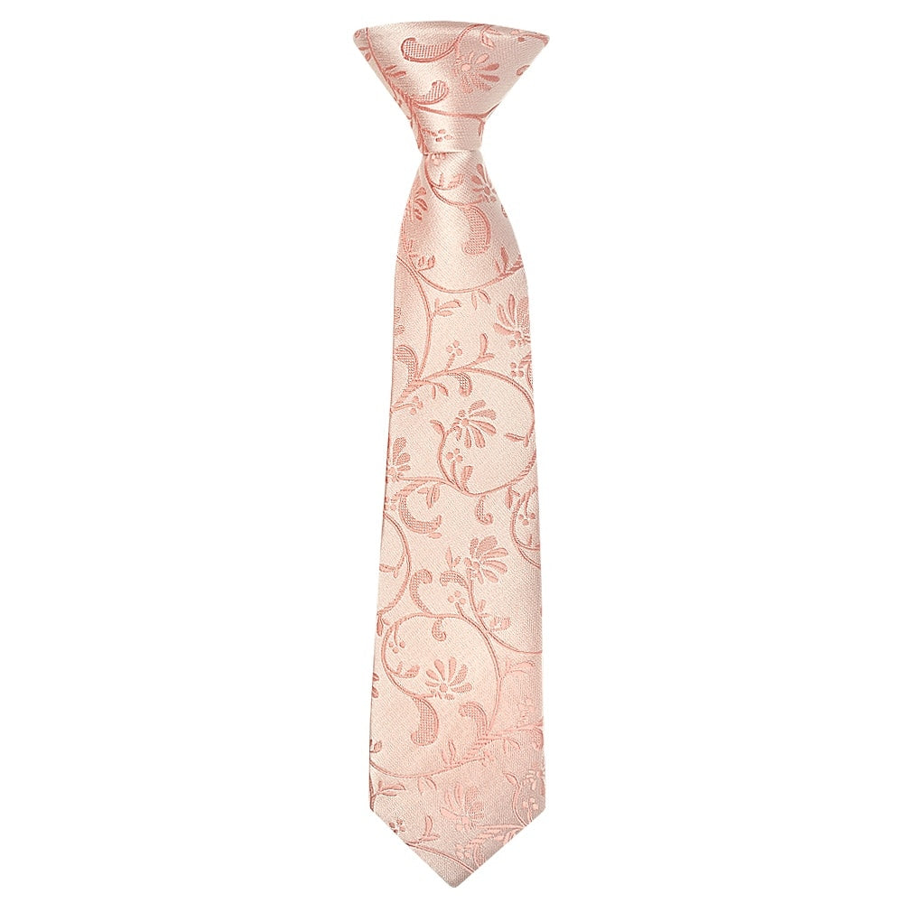Pre Tied Rose Quartz Floral Boys Tie Age 4 7 1