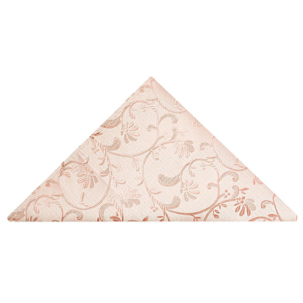 Pre Tied Rose Quartz Floral Boys Tie And Pocket Square Set Age 4 7 4