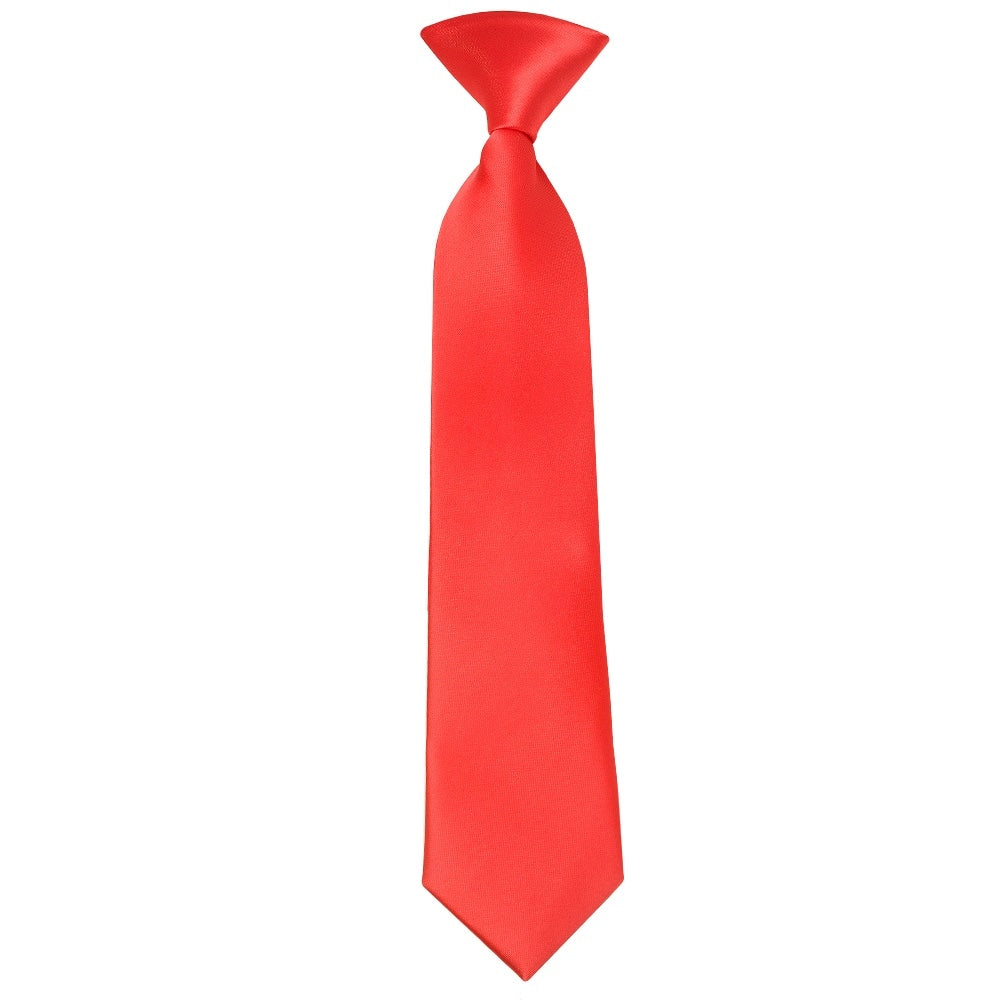Pre Tied Coral Pink Satin Boys Tie Age 4 7 1