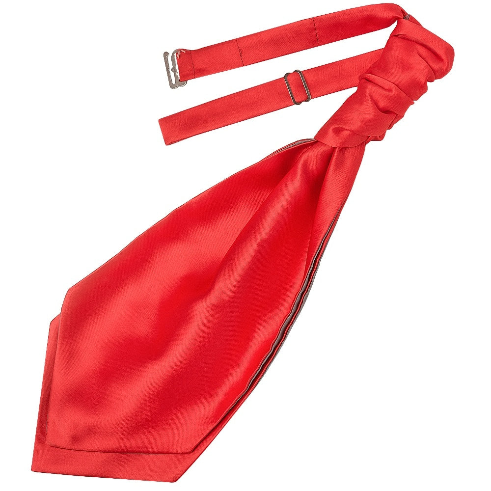 Plain Coral Pink Satin Mens Cravat Tie 1