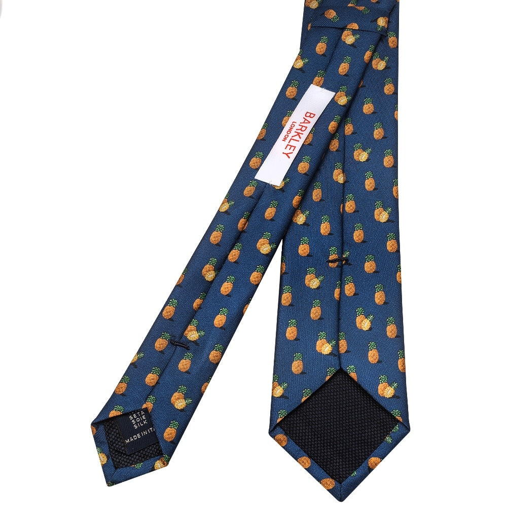 Barkley London Pineapple Silk Skinny Mens Tie 3